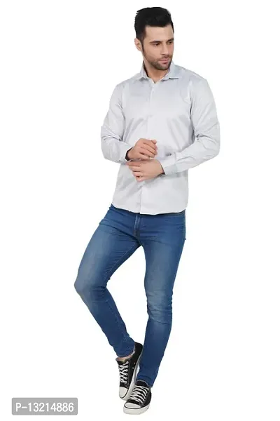 Exclusive Designer Satin Solid Shirt for Men-thumb0