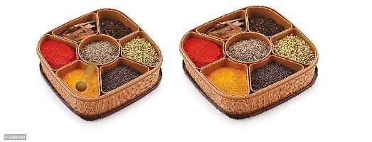 Antic Spice Container And Masala Box Spice Set for kitchen storage - pack of 2 set-thumb0