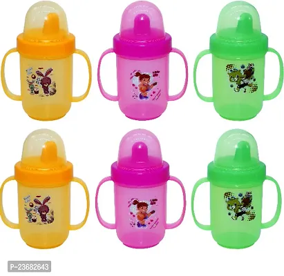 Antic Baby Feeding sipper Bottle with Handle - 250 ml - 6pcs