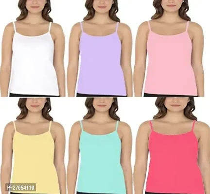Classic Cotton Solid Camisole for Women, Pack of 6