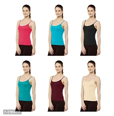 Classic Cotton Solid Camisole for Women, Pack of 6-thumb0