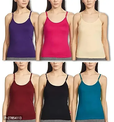 Classic Cotton Solid Camisole for Women, Pack of 6