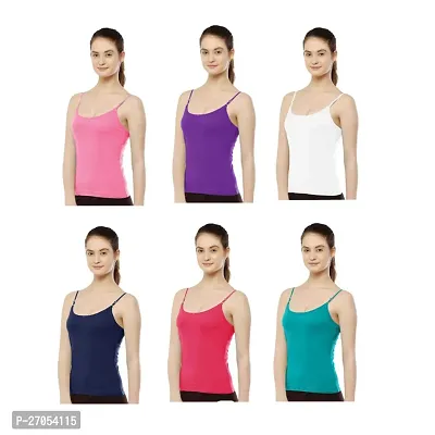 Classic Cotton Solid Camisole for Women, Pack of 6