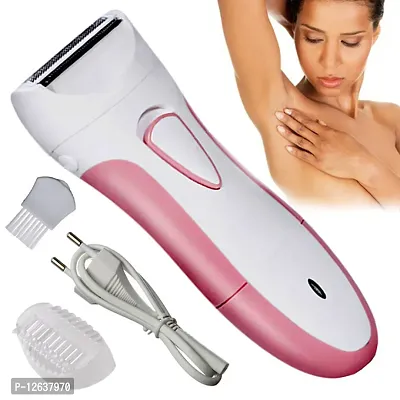 2in1 Women Lady Kemei Rechargeable Waterproof Cordless Trimmer Electric Full Body Hair Remover Wet Dry Shaver Painless Epilator Razor with Double Side Blade-thumb0