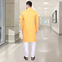 Reliable Cotton Solid Knee Length Kurta For Men-thumb1