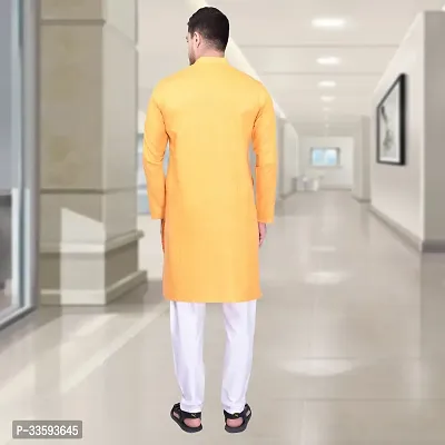 Reliable Cotton Solid Knee Length Kurta For Men-thumb2