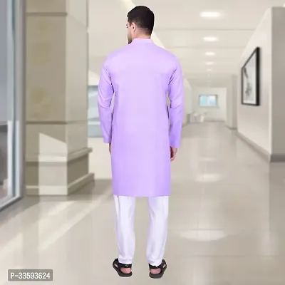 Reliable Cotton Solid Knee Length Kurta For Men-thumb2