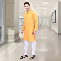 Reliable Cotton Solid Knee Length Kurta For Men-thumb2