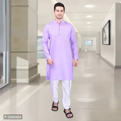 Reliable Cotton Solid Knee Length Kurta For Men