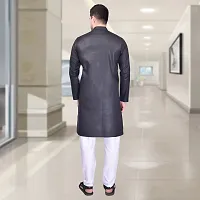 Reliable Cotton Solid Knee Length Kurta For Men-thumb1