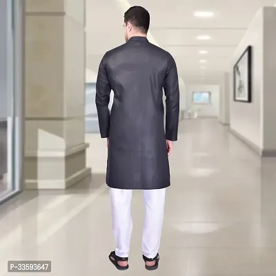 Reliable Cotton Solid Knee Length Kurta For Men-thumb2