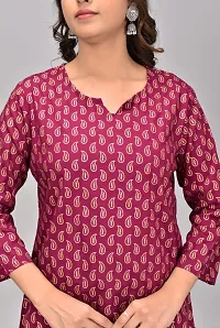 Elegant Maroon Rayon Printed Short Kurta For Women-thumb1