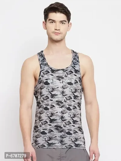 Grey Color Comflauge Printed Poly Cotton Vest-thumb0