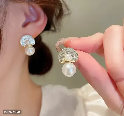 Zircon  Pearl Stud Korean Earring For Women  Girls Fashion Earring Party Casual Korean Jewelry-thumb2