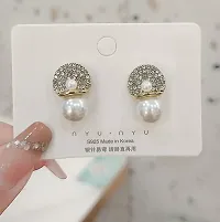 Zircon  Pearl Stud Korean Earring For Women  Girls Fashion Earring Party Casual Korean Jewelry-thumb2