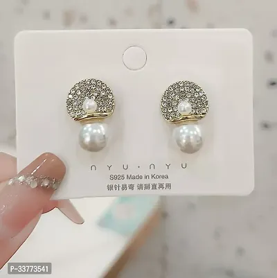 Zircon  Pearl Stud Korean Earring For Women  Girls Fashion Earring Party Casual Korean Jewelry-thumb3