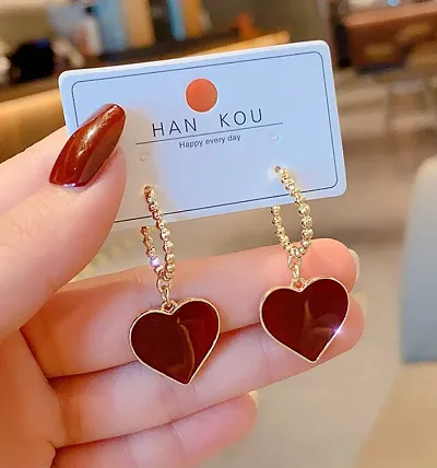 Heart Shaped High Fashion Korean Earrings Pair