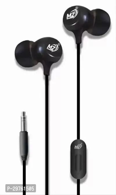 Mz Earphone Inear Wired Earphone With Mic And Deep Bass Hd Sound Mobile Headset Wired Headset Black In The Ear