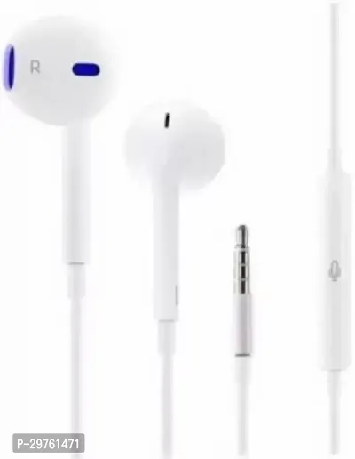 Ear Phones High Base And High Quality Wired Headset White In The Ear