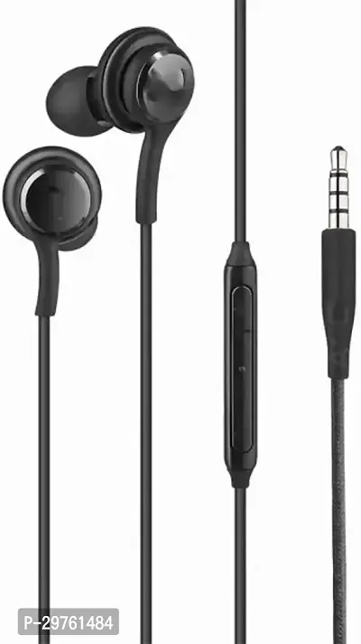 3.5 Mm Jack Earphones With Mic Compatible For All Smartphones Wired Without Mic Headset Black In The Ear-thumb0