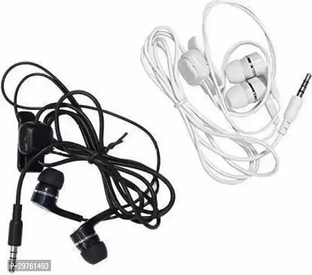 Super Extra Bass Headset Wired Headphonecombo Pack Of 2 Wired Headset White Black In The Ear-thumb0