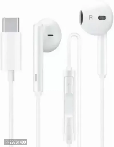 Usb Ctype Plug Headphones Wired Headset With Mic White Wired Headset White In The Ear-thumb0