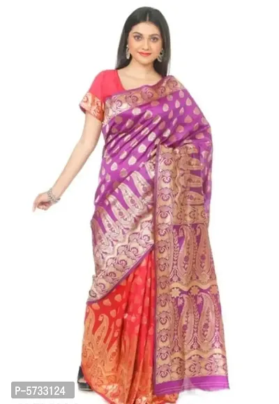 Women's Banarasi Silk Saree with Blouse Piece-thumb0