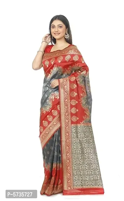 Women's Banarasi Silk saree with Blouse Piece-thumb0