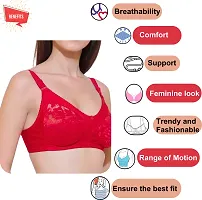 Stylish Red Cotton Blend Solid Bras For Women-thumb3