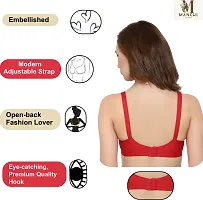 Stylish Red Cotton Blend Solid Bras For Women-thumb1