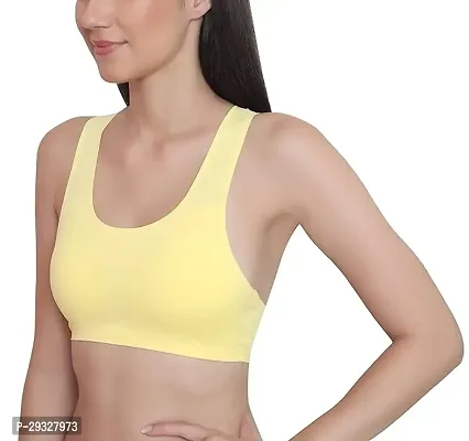 Stylish Yellow Polyester Spandex Solid Bra For Women-thumb3