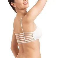 Stylish White Cotton Spandex Solid Bra For Women-thumb1