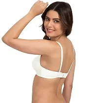 Stylish White Cotton Spandex Solid Bra For Women-thumb3