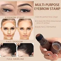 Natural Hairline Powder,Hairline Shadow Powder Stick, Quick Hair Root Touch-Up, Paired With 2 Pairs Of Eyebrow Stamp-thumb2