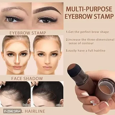 Natural Hairline Powder,Hairline Shadow Powder Stick, Quick Hair Root Touch-Up, Paired With 2 Pairs Of Eyebrow Stamp-thumb3