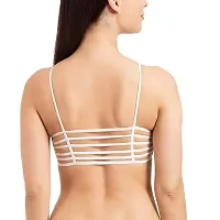 Stylish White Cotton Spandex Solid Bra For Women-thumb3