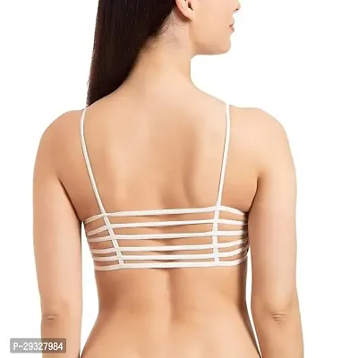 Stylish White Cotton Spandex Solid Bra For Women-thumb4