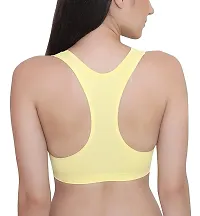 Stylish Yellow Polyester Spandex Solid Bra For Women-thumb1