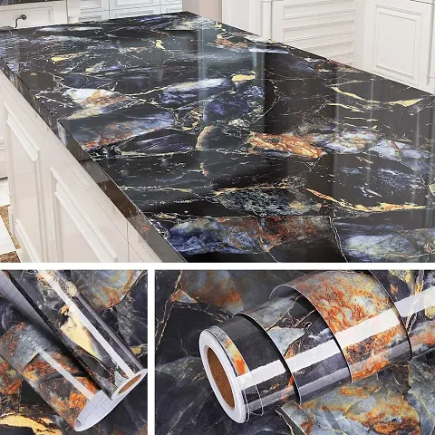 WISDOM?Italian Look Marble Contact Paper Decorative for Cabinets Countertops Kitchen Shelves Liner Glossy Glitter Self Adhesive Film Peel and Stick Waterproof