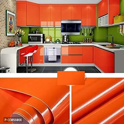 WOLOUR (41x183)CM Orange Vinyl Self Adhesive Wallpaper for Almirah/Fridge/Floor/Wall/Table/Cupboard Decorative Furniture Interior and Renovation Projects