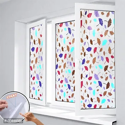 (41x153)CM 3D Colourful Leaves  Sticker Window Films Privacy Glass Film Self Adhesive Decorative Film for Bathroom/Door Window/Heat Control/Sidelight/Anti UV Control Stickers