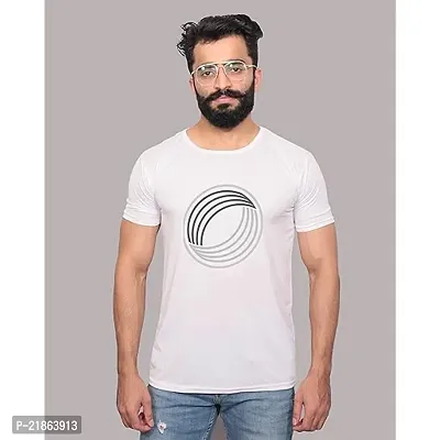 Stylish Fancy Designer Polyester Round Neck T-Shirts For Men-thumb0