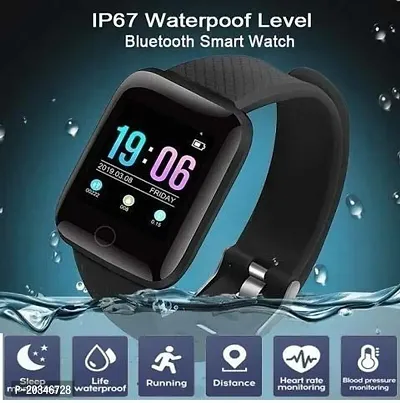 ID116 Bluetooth Fitness Smart Watch for Men and Women Activity Tracker (Black)-thumb0