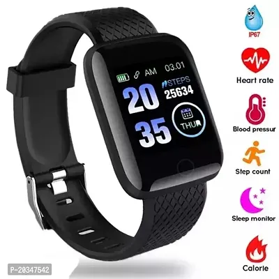 Bluetooth Fitness Smart Watch for Men and Women Activity Tracker (Black)