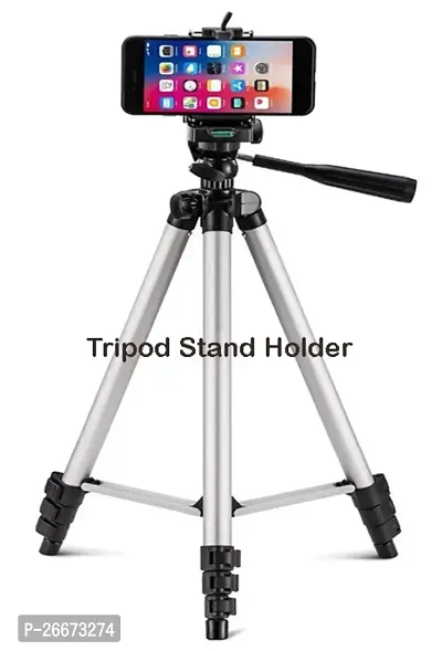 Aluminum 110CM Lightweight Tripod, with Mobile Phone Holder Mount  Carry Bag for All Smart Phones, Gopro, Cameras, Silver-thumb0