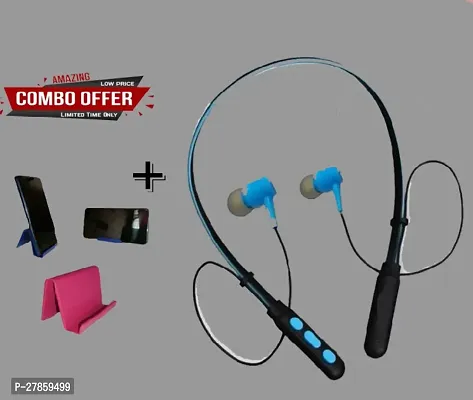 Classy Wireless Bluetooth Neck Band with Mobile Stand
