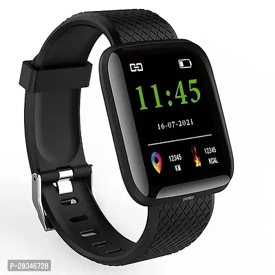 ID116 Bluetooth Fitness Smart Watch for Men and Women Activity Tracker (Black)-thumb2