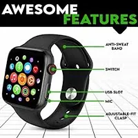 T500 Smart Watch Bluetooth Calling Full Touch Display T255 Smartwatch  (Black Strap, Free Size)-thumb2