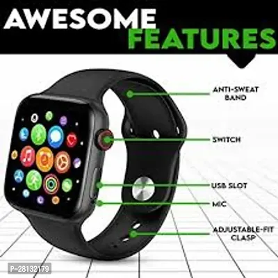 T500 Smart Watch Bluetooth Calling Full Touch Display T255 Smartwatch  (Black Strap, Free Size)-thumb3