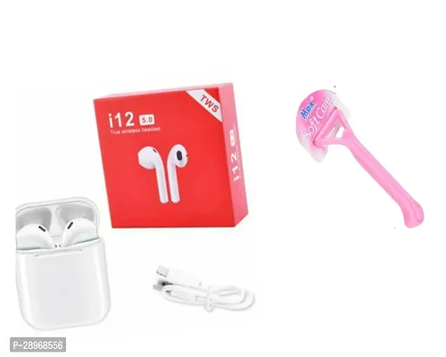 Soft Care Disposable Razor with12 TWS Wireless 5.0 Bluetooth Headset with Mic